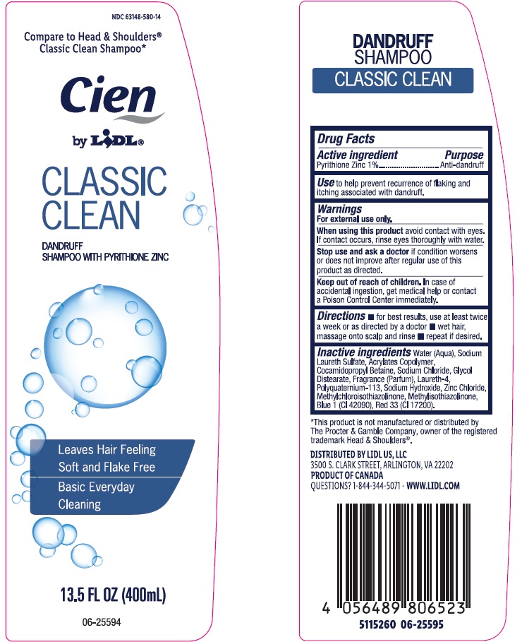 Pill image for Ndc-63148-580, Cien Classic Clean Dandruff Shampoo