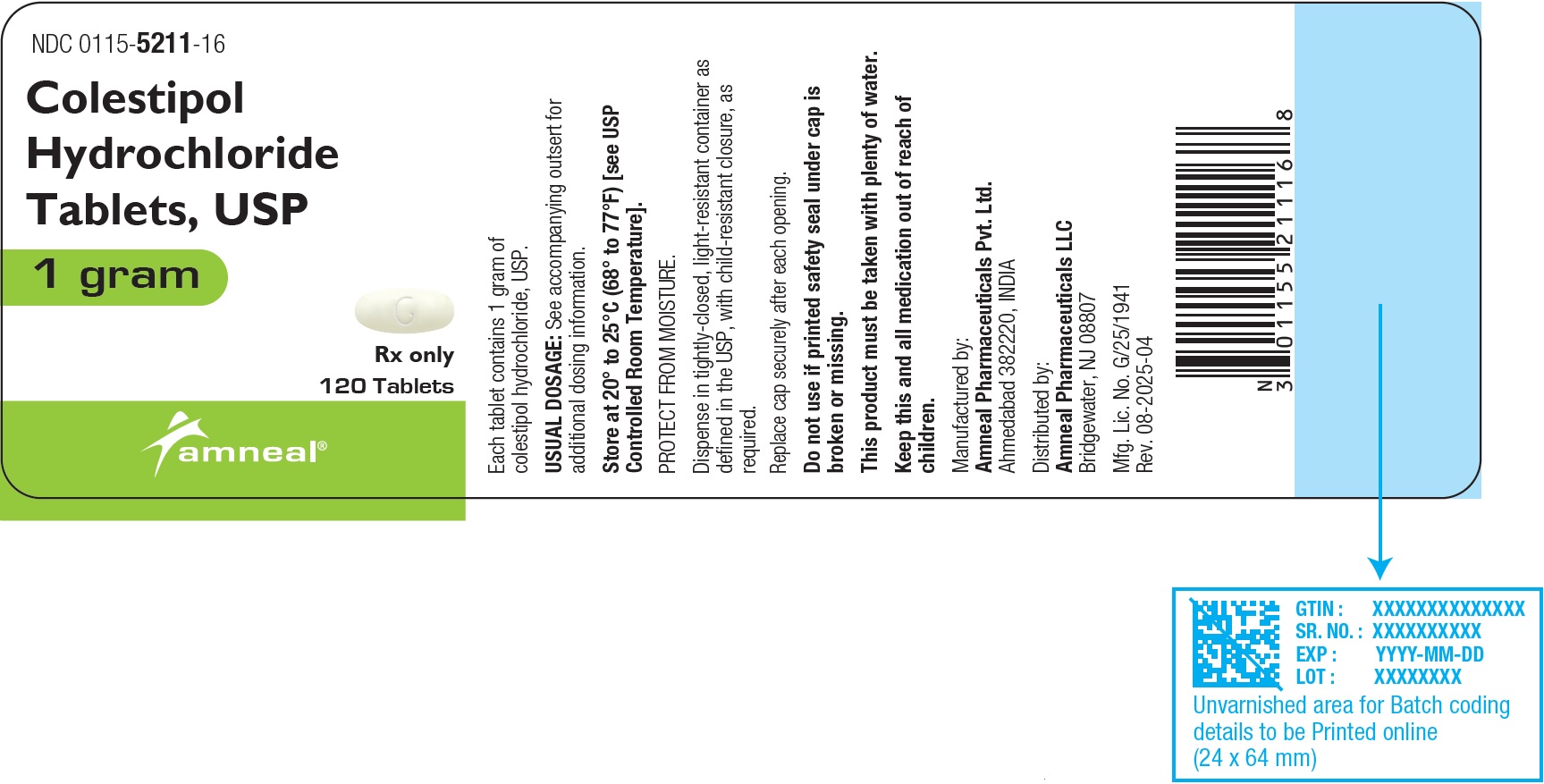 Pill image for Colestipol Hydrochloride Tablets, Usp