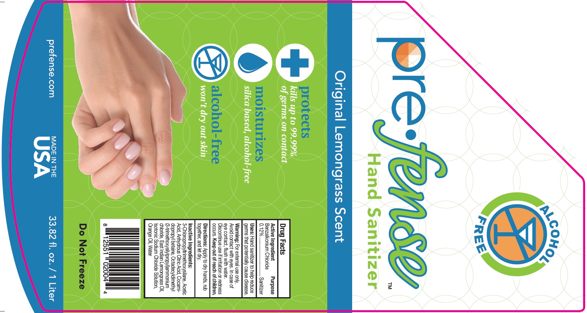 Pill image for Pre•fense Original Lemongrass Scent Hand Sanitizer