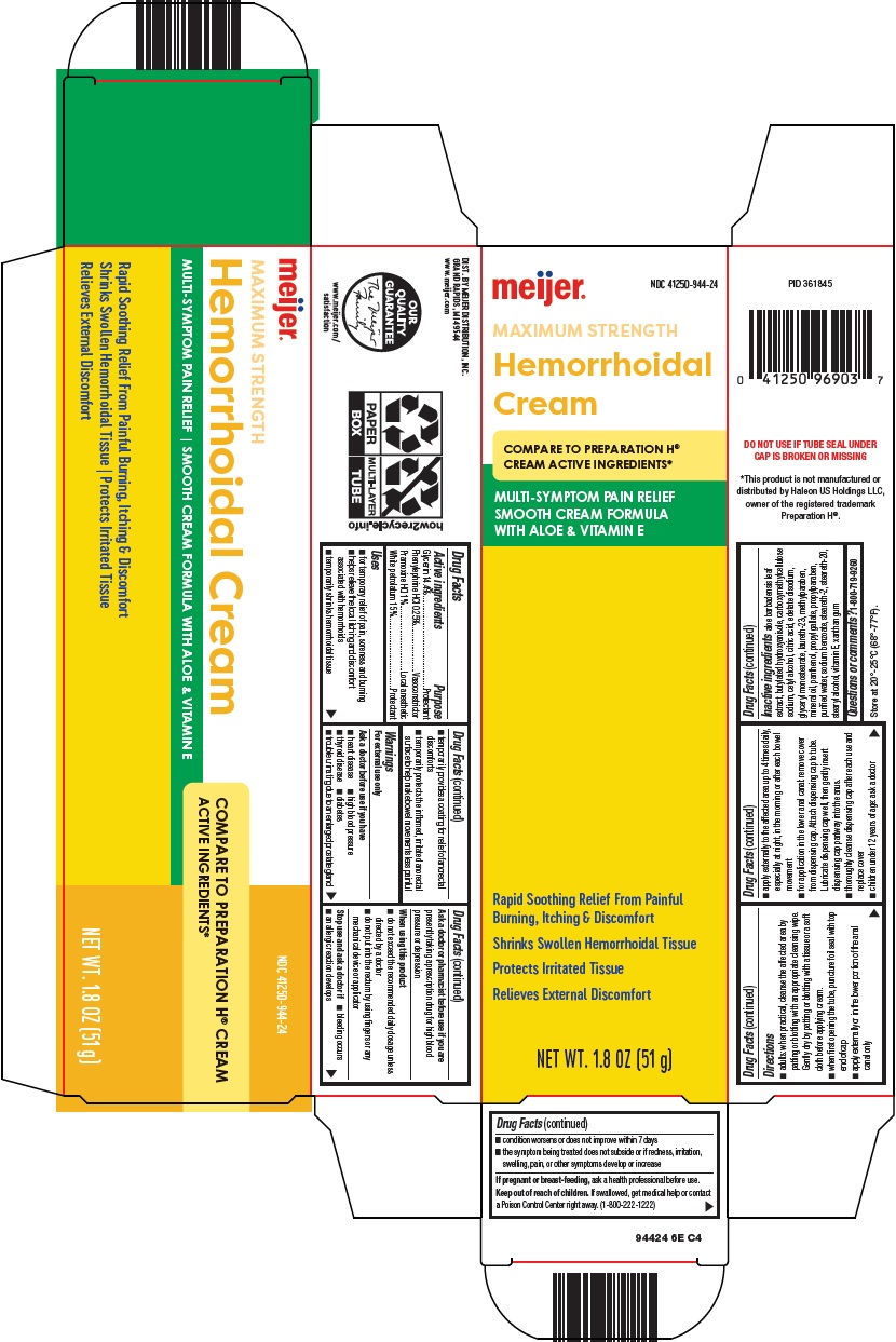 Pill image for Meijer Distribution, Inc. Hemorrhoidal Cream Drug Facts