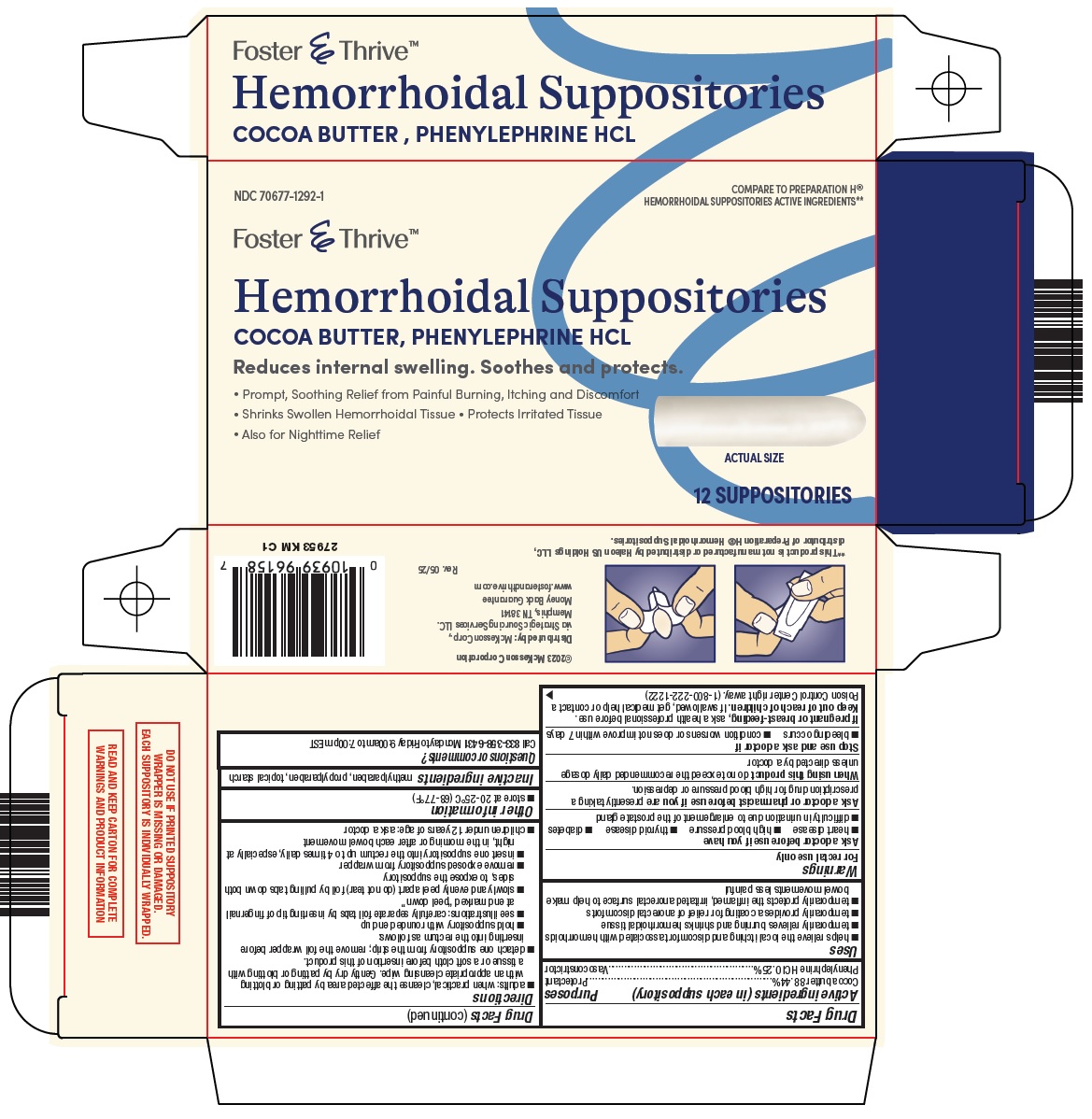 Pill image for Mckesson Hemorrhoidal Suppositories Drug Facts