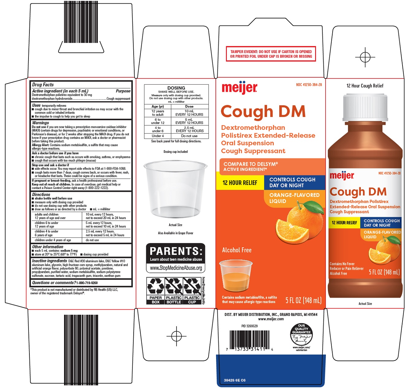 Pill image for Meijer Distribution, Inc. Cough Dm Drug Facts