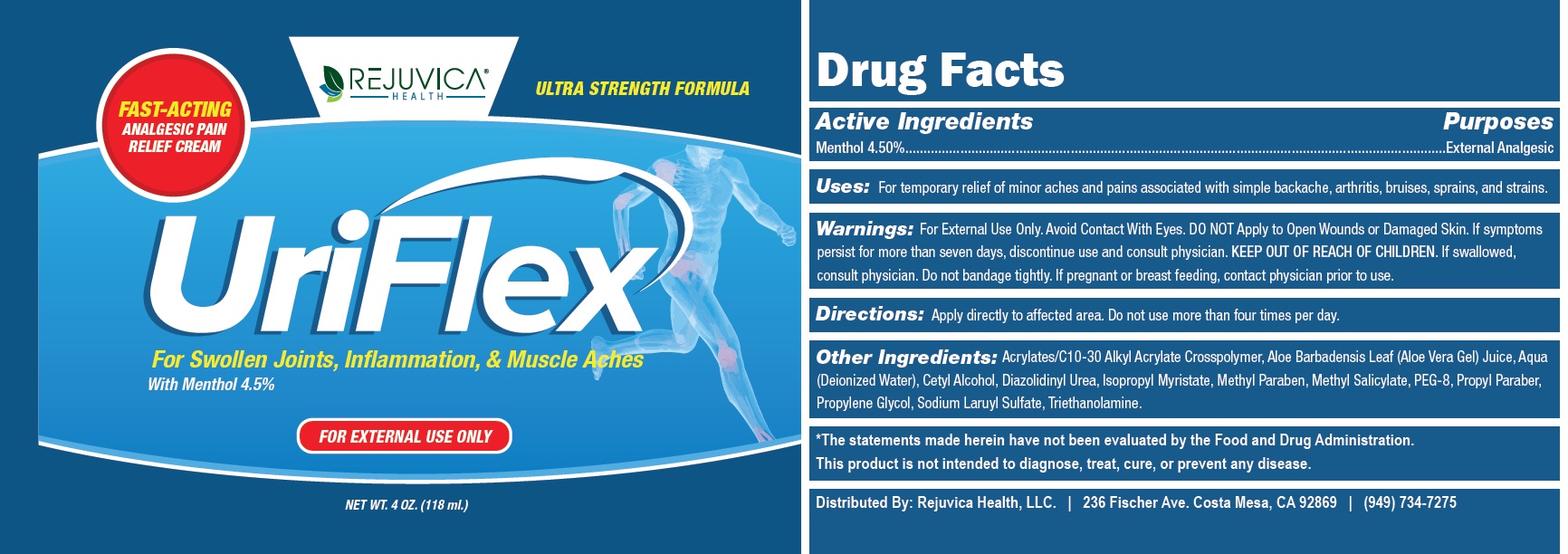 Pill image for uriflex fast acting analgesic pain relief cream