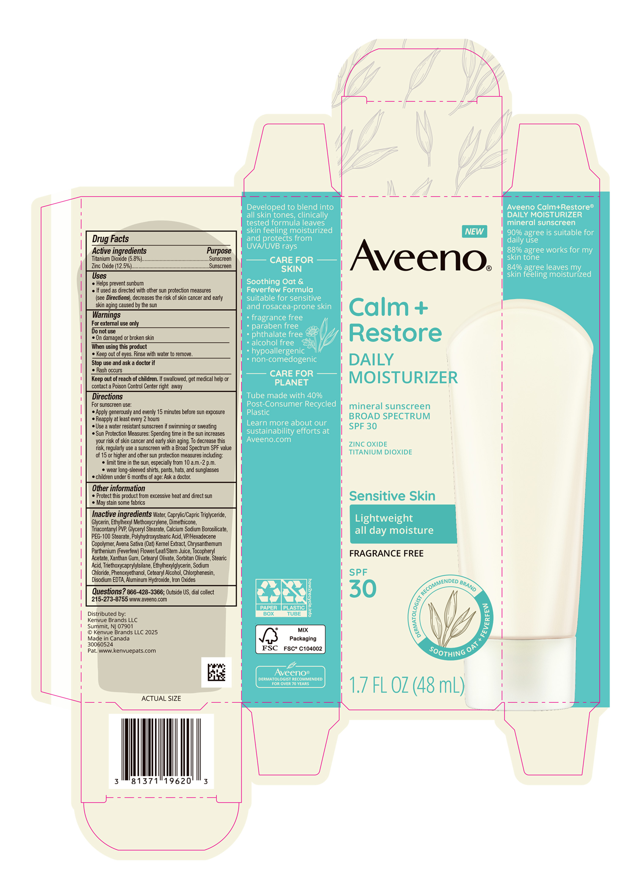 Pill image for Aveeno Protect Plus Soothe Face Mineral Sunscreen Spf 30