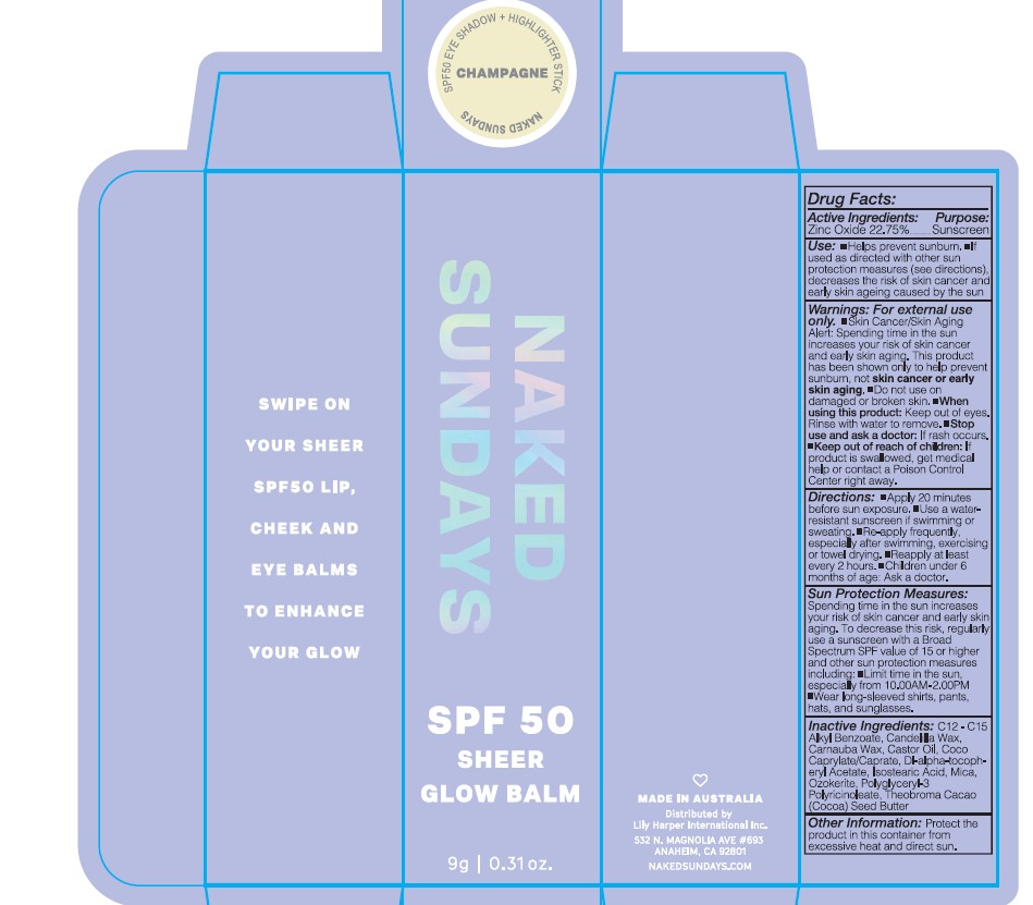 Pill image for Naked Sundays Spf50 Sheer Glow Balm Champagne 9g