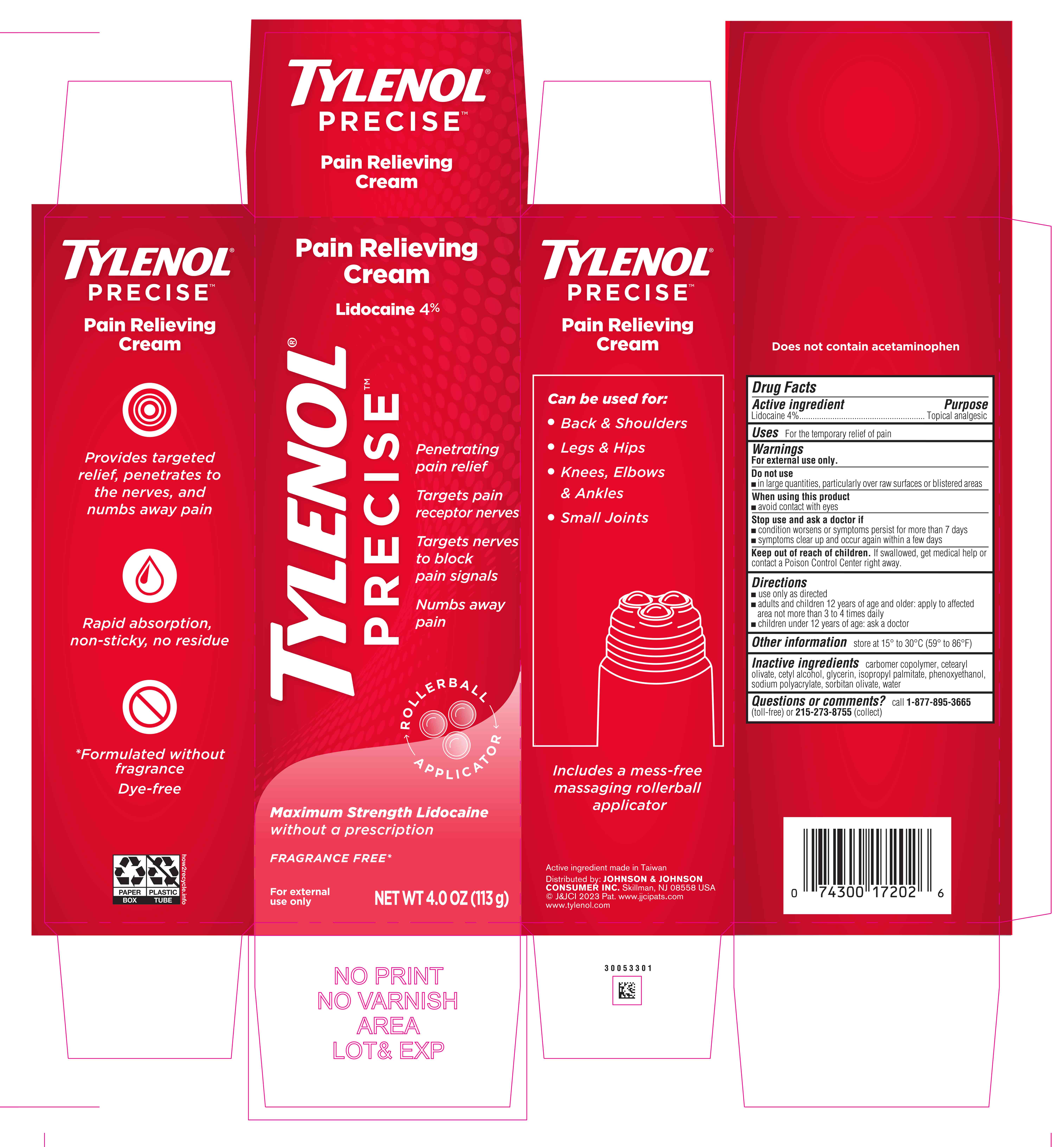 Pill image for Tylenol Precise Pain Relieving Cream