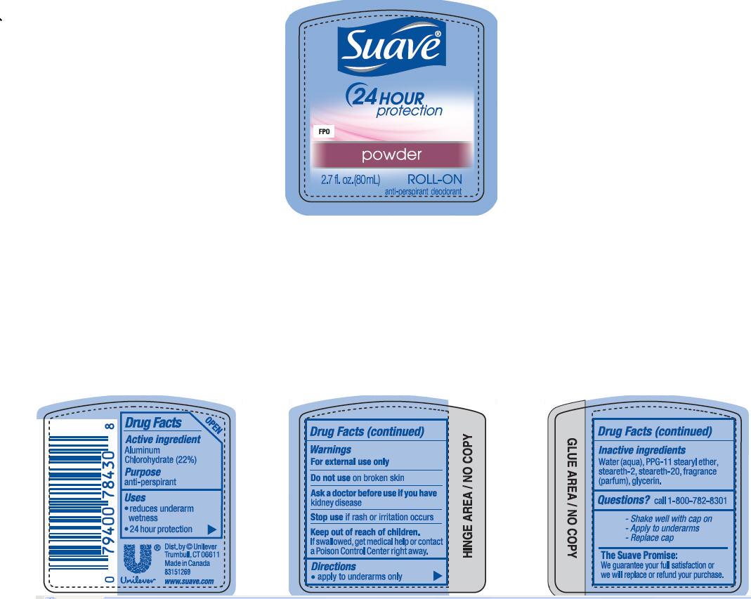 Pill image for Suave Powder Roll-on Antiperspirant Deodorant