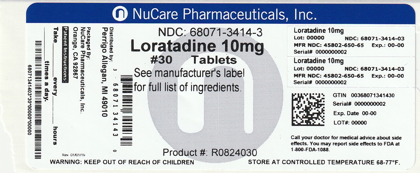Pill image for Perrigo Loratadine Tablets, 10 Mg Drug Facts
