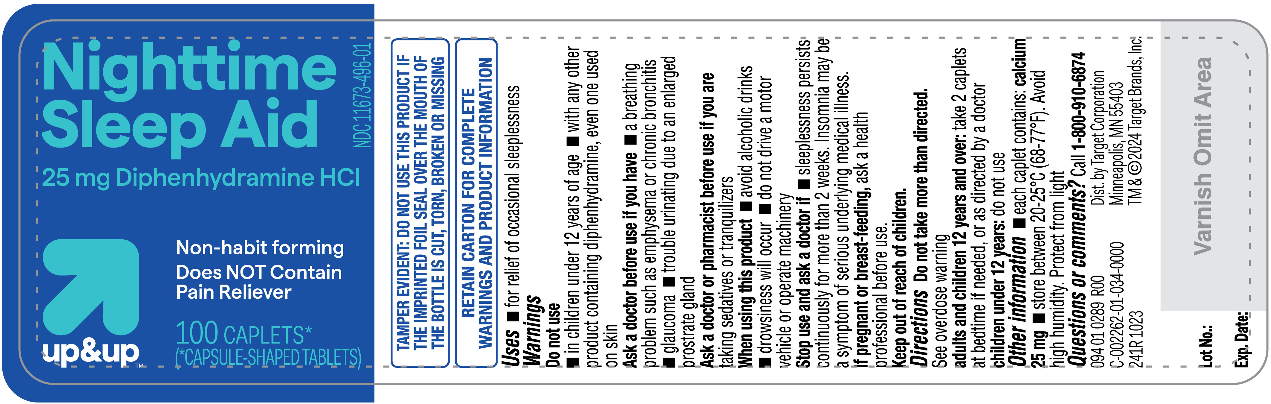 Pill image for Target Nighttime Sleep-aid Diphenhydramine Hydrochloride 25 Mg Tablets