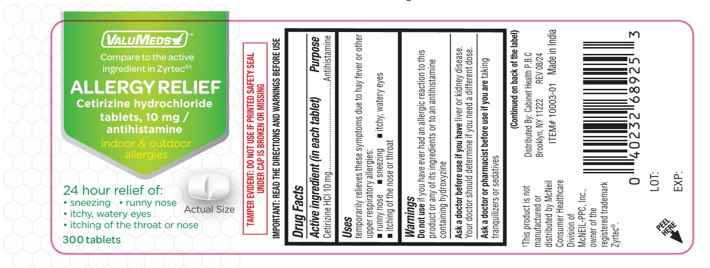 Pill image for Valumeds 24-hour Allergy Relief Cetirizine