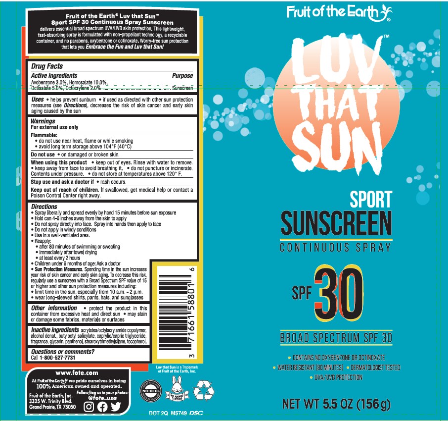 Pill image for fruit of the earth luv that sun sport sunscreen continuous spray spf 30