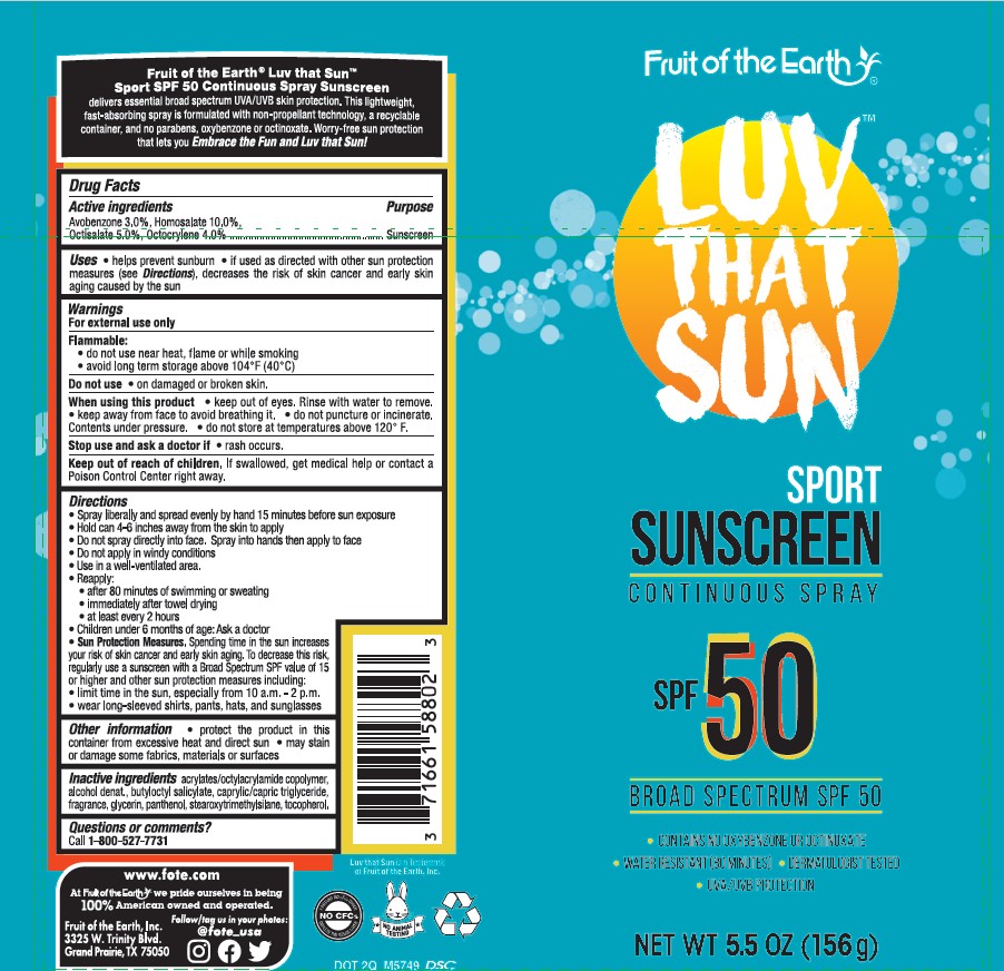 Pill image for Fruit Of The Earth Luv That Sun Sunworks Sport Sunscreen Continuous Spray Spf 50