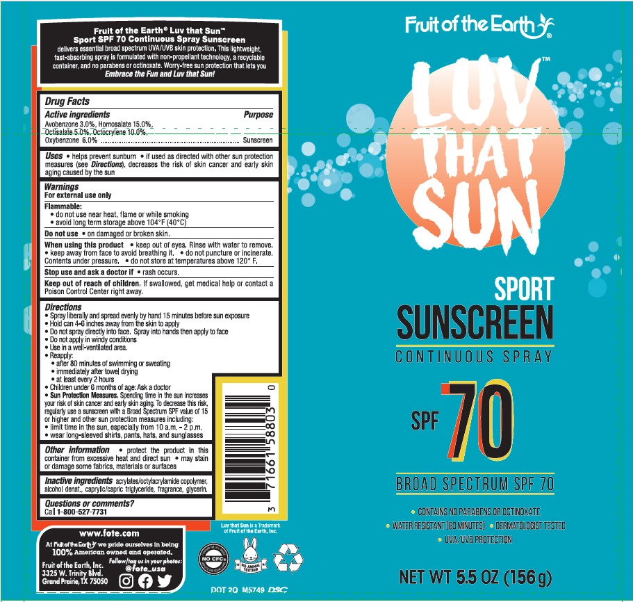 Pill image for Fruit Of The Earth Luv That Sun Sport Sunscreen Continuous Spray Spf 70