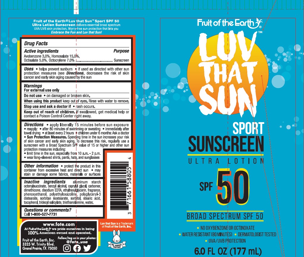Pill image for Fruit Of The Earth Luv That Sun Sport Sunscreen Ultra Lotion Spf 50