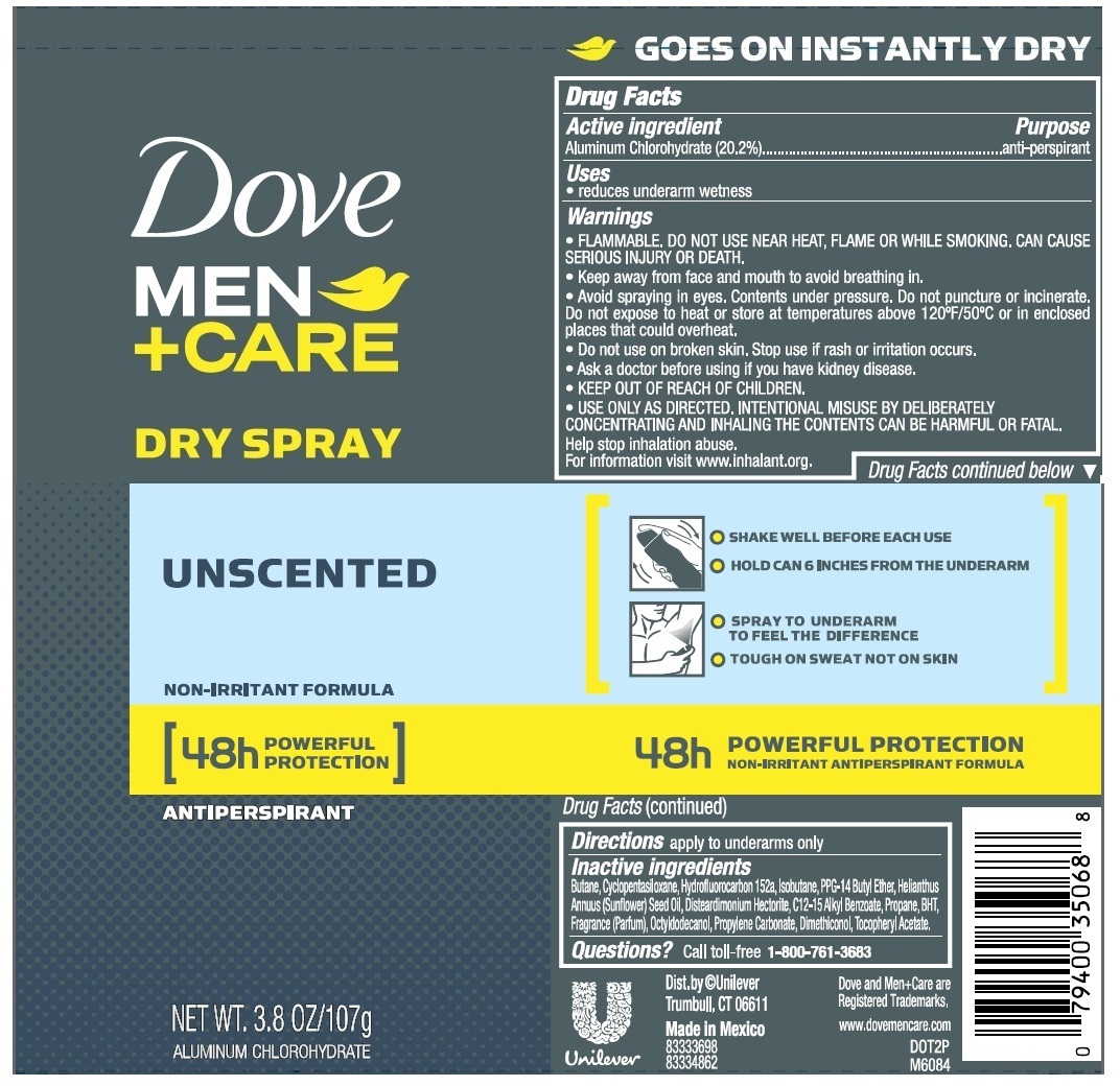 Pill image for Dove Men Plus Care Unscented Dry Spray Antiperspirant