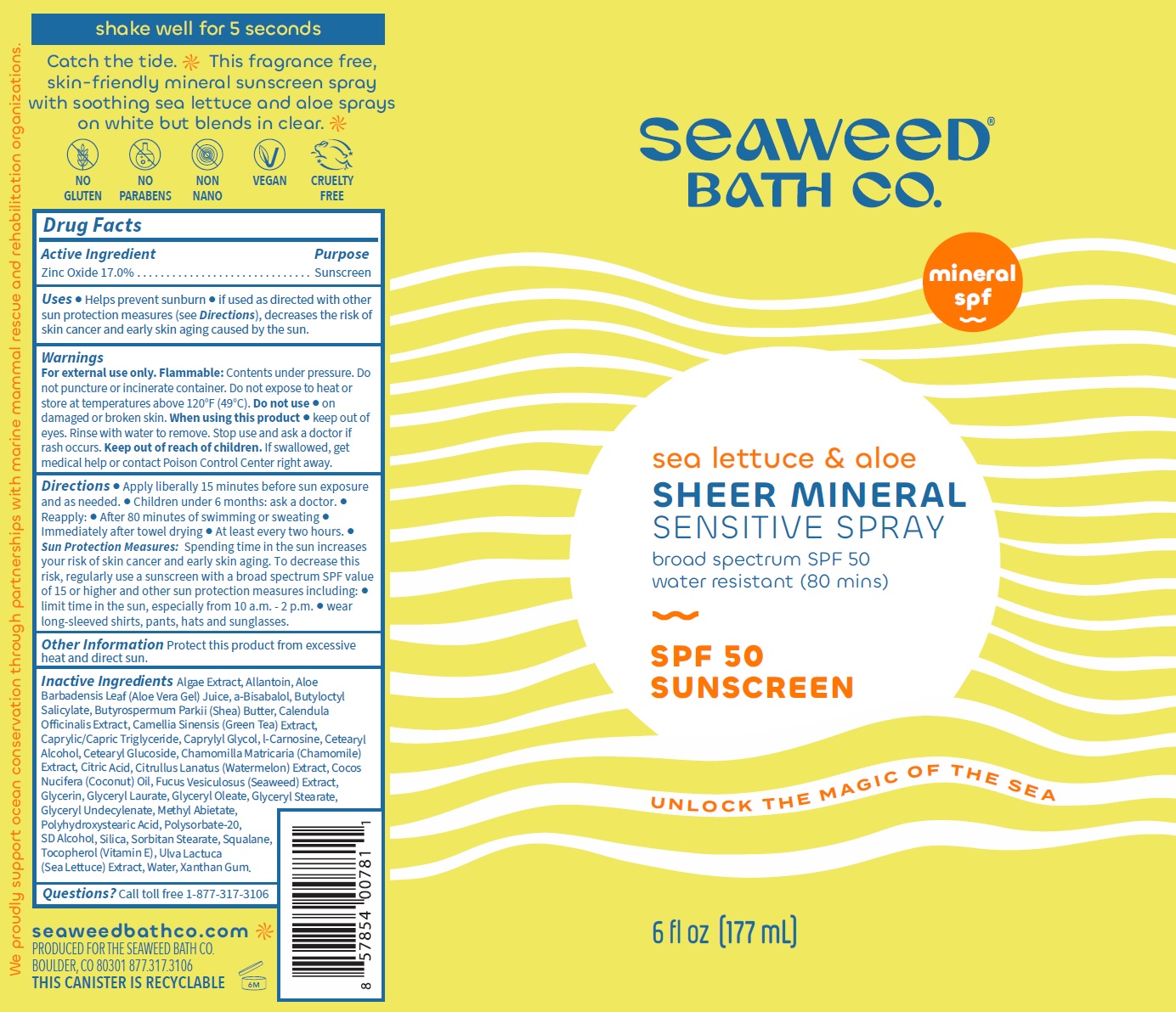 Pill image for Seaweed Bath Co. Sheer Mineral Sensitive Spray Spf-50