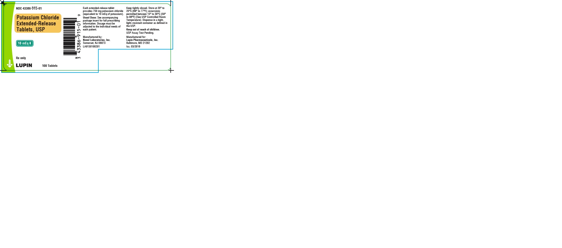 Pill image for Potassium Chloride Extended-release Tablets, Usp