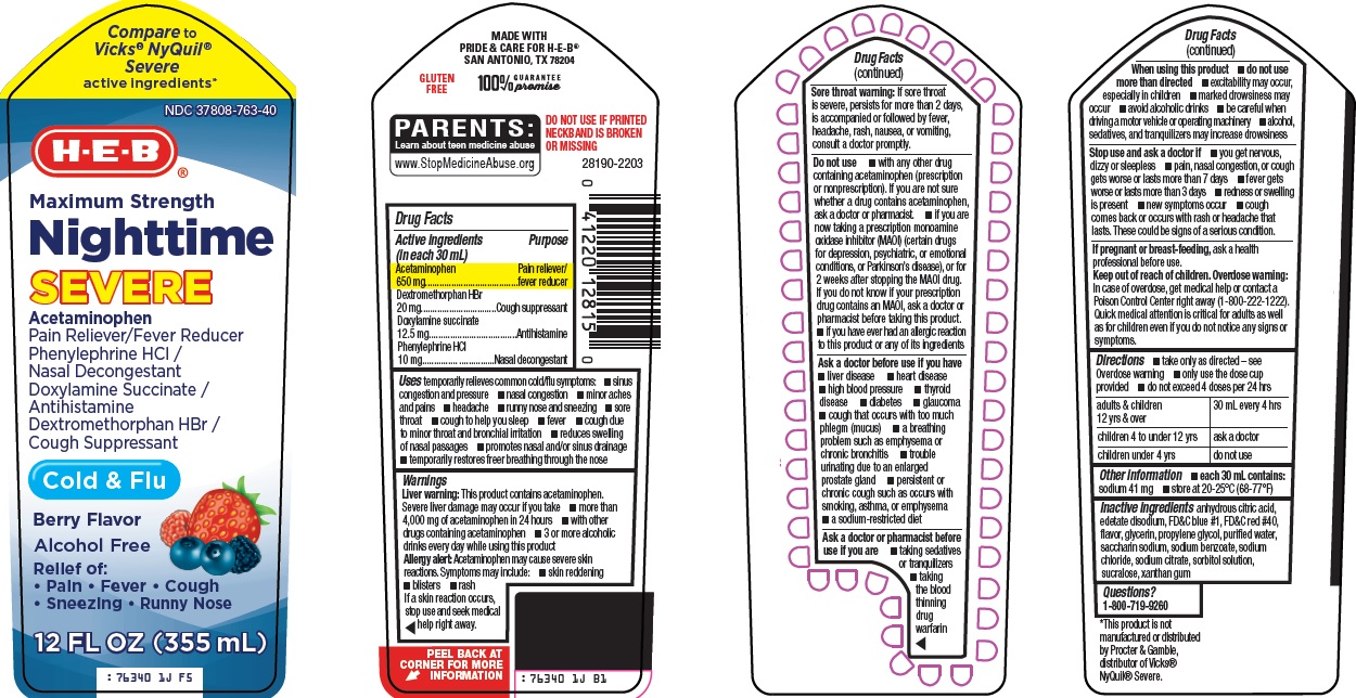 Pill image for Heb Nighttime Severe Cold & Flu Drug Facts