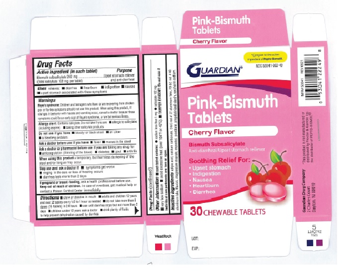 Pill image for Guardian Pink Bismuth stomach Relief Cherry 122chr