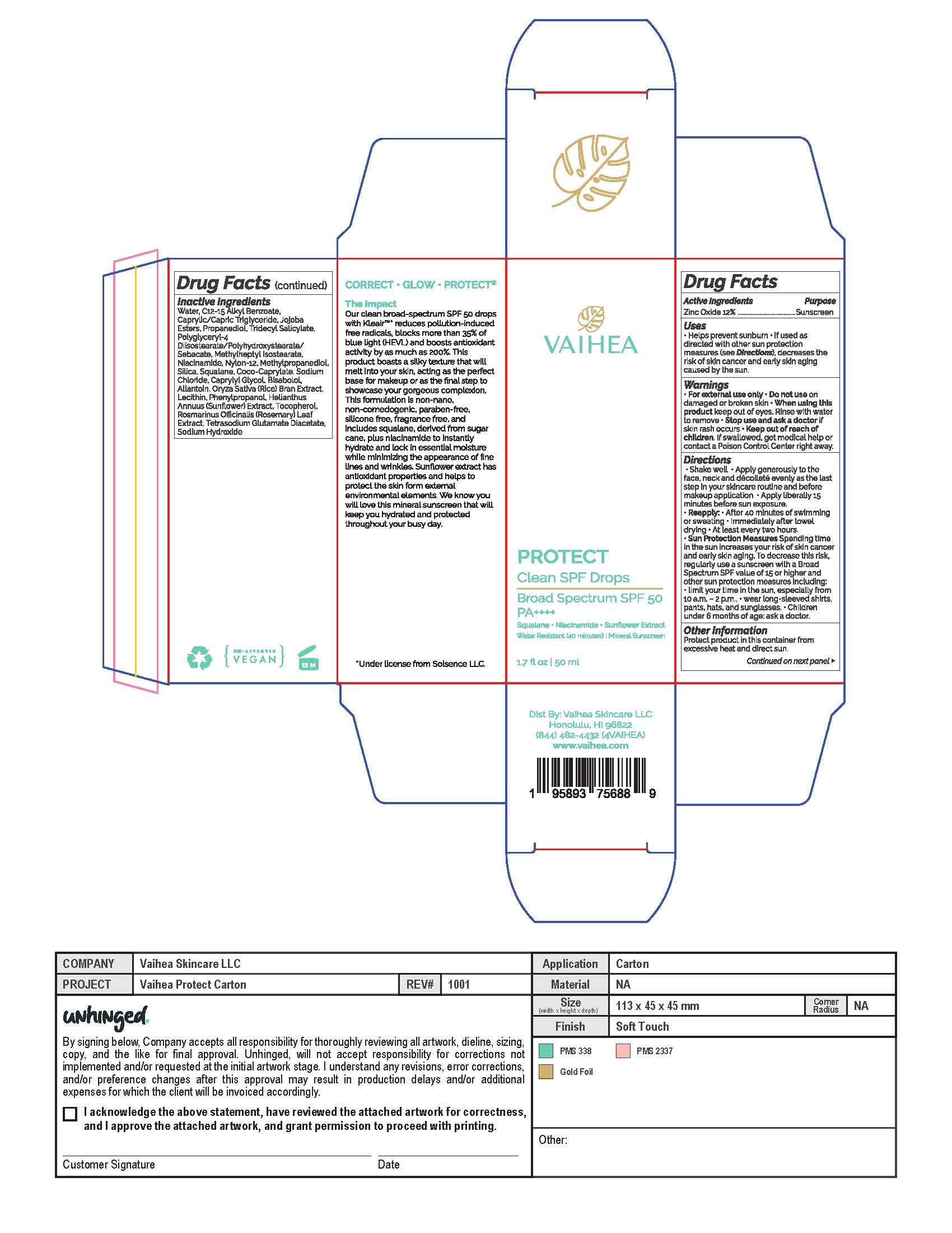 Pill image for vaihea protect clean spf drops