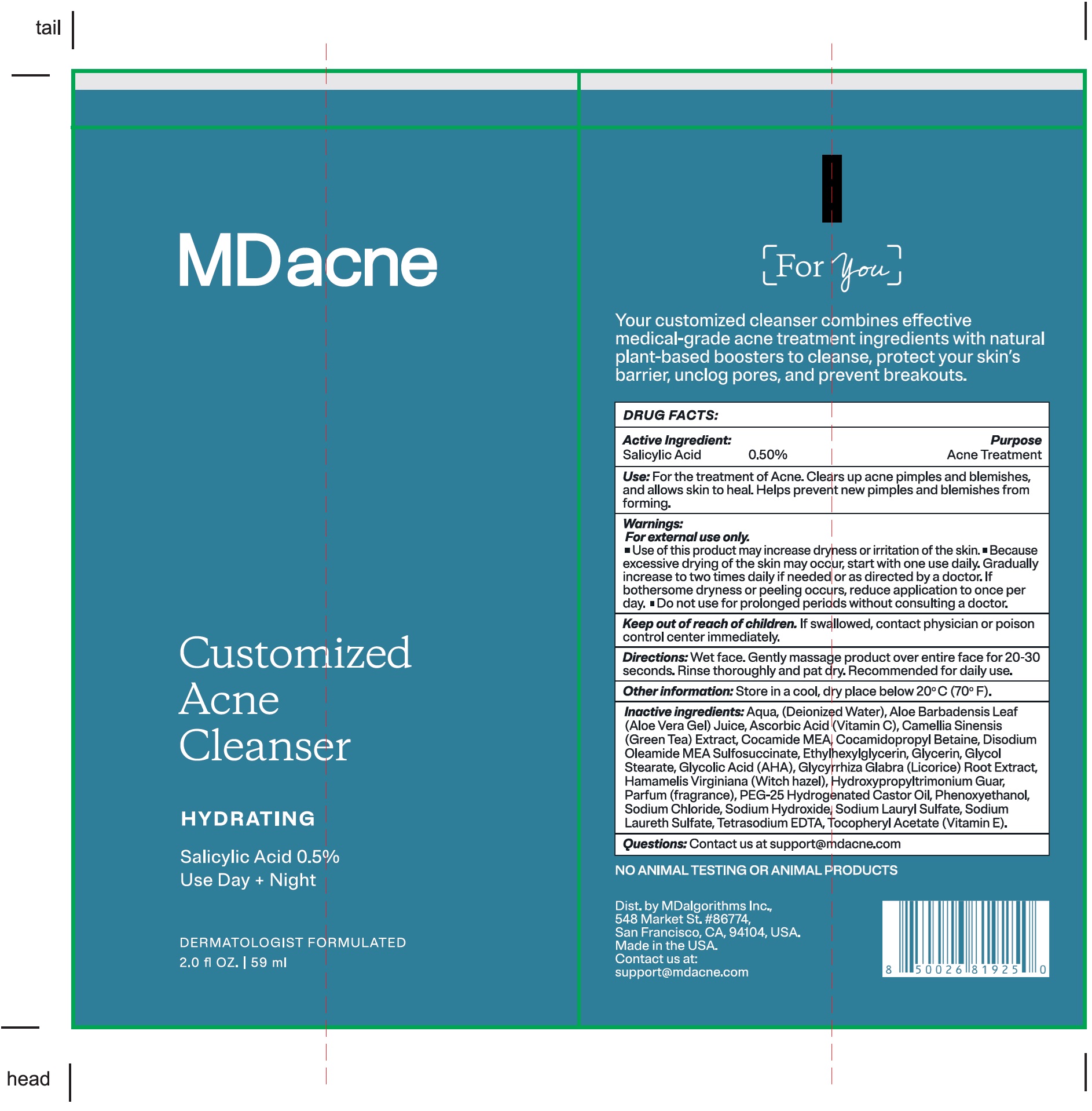 Pill image for Mdacne Customized Acne Cleanser Hydrating Salicylic Acid 0.5%