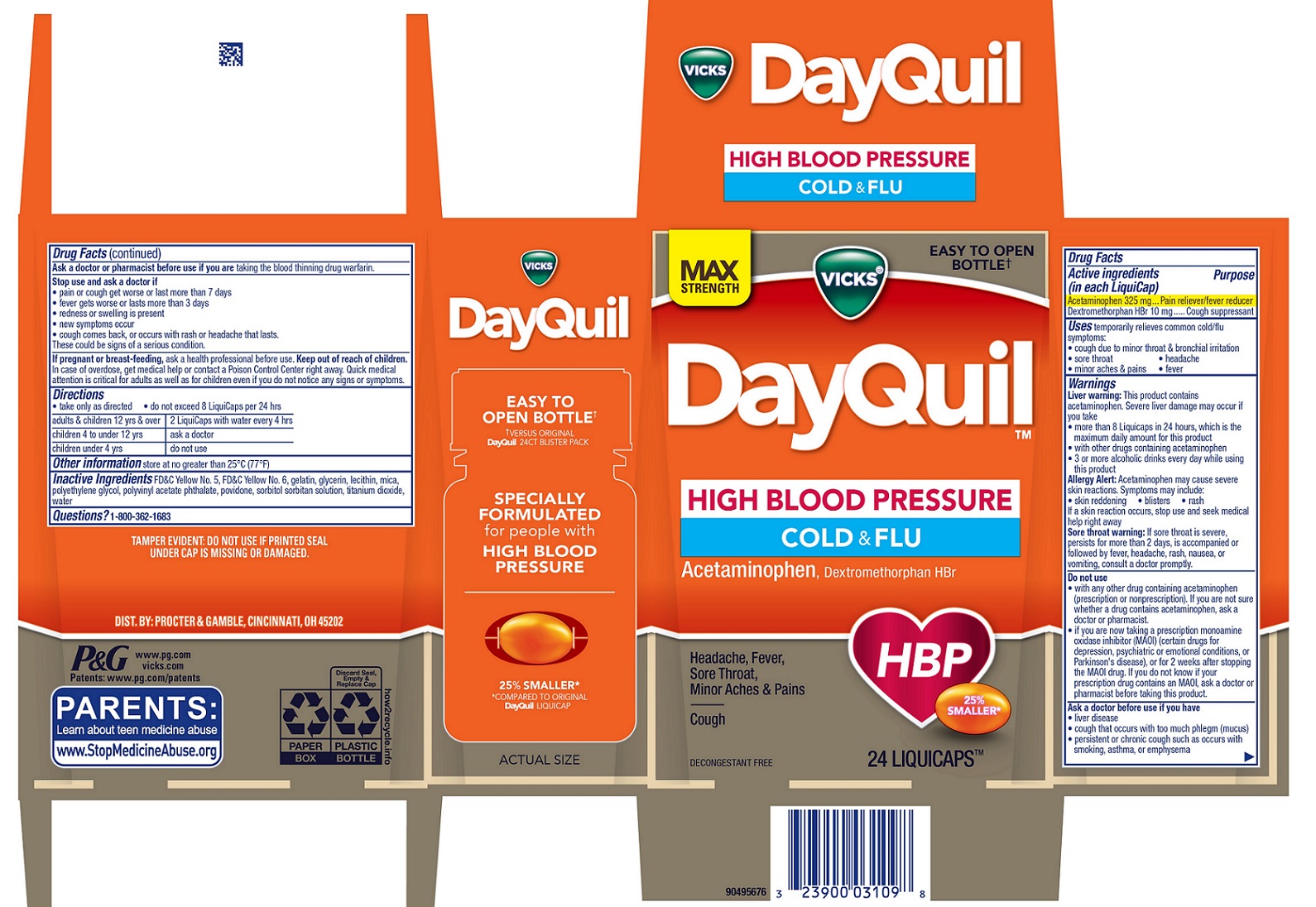 Pill image for Vicks® Dayquil™ High Blood Pressure Cold & Flu, Liquicaps™