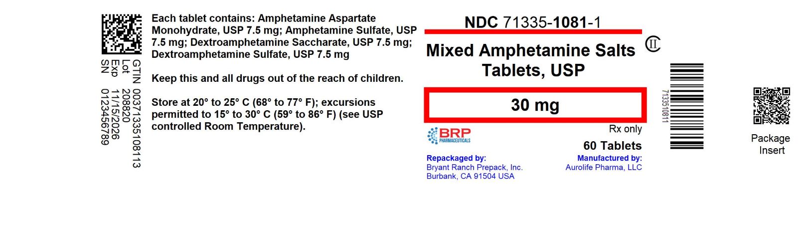 Pill image for Dextroamphetamine Saccharate, Amphetamine Aspartate, Dextroamphetamine Sulfate And Amphetamine Sulfate Tablets Cii