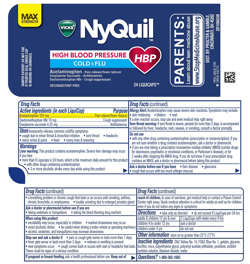 Pill image for Vicks® Nyquil™ High Blood Pressure Cold & Flu, Liquicaps™