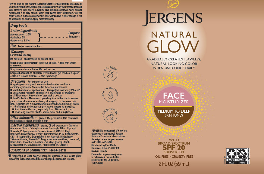 Pill image for Jergens Natural Glow Face Moisturizer Medium To Deep Skin Tones With Broad Spectrum Spf20 Sunscreen